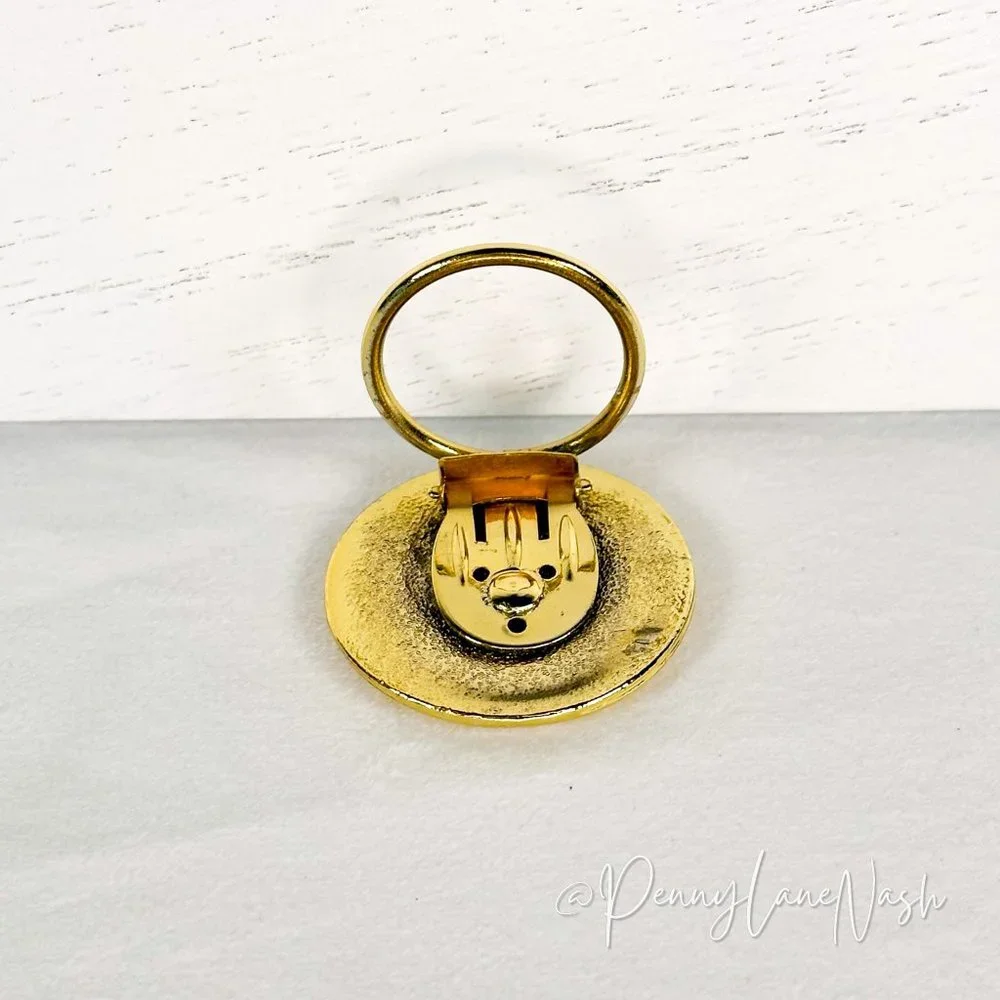 Vintage Golden Tiger Face Scarf Clip